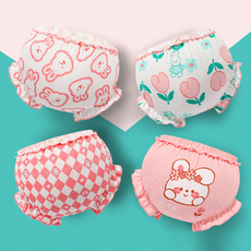 Bebeniz 女童兔子荷葉邊內褲4件組