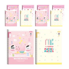 PENPIA 女童印花數學筆記本, 10入, 隨機出貨