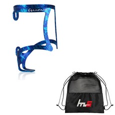 LUNJE Naya Style 自行車水壺架 + 專用收納袋組合 CYYP-130-1PU, 1套, 藍色(固定架)