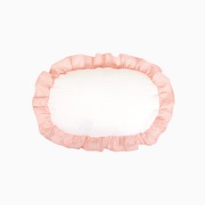 미밍코 강아지 스트라이프 프릴 베개 DH4XQ3080, 화이트, 1개