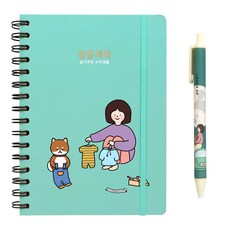 Pinkfoot Bori記帳本+原子筆 0.38mm, 薄荷綠(記帳本)+隨機出貨(原子筆), 1組