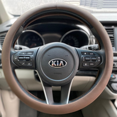 Hops 皮革圓形汽車方向盤套, 基本深棕色