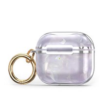 일렉토 Apple AirPods 3代 珍珠母貝 鑰匙圈 保護殼, 薰衣草銀, A3MOPC-LVS, 1個