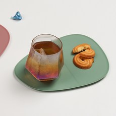 MODU'I BLUEMAMA Moodu孩子矽膠鵝卵石托盤, 薄荷