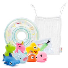 예꼬맘 목튜브 + LED 물놀이 친구들 랜덤발송 7종 + 그물망 소 세트, 알파벳, 1개