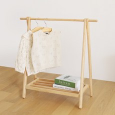 小型兒童實木立式衣架, 原木色