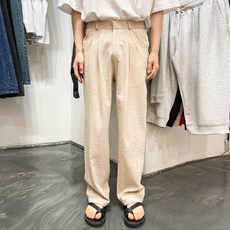 남성용 쿠리엔 뒷밴딩 린넨 슬랙스