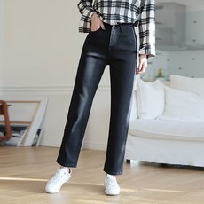 빼빼 여성용 3단기장 히든밴딩 하이웨스트 보이핏 면팬츠 롱