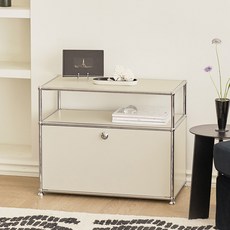 포스트모던 글렌 미드센츄리 모듈 630 2단 수납장 방문설치, 웜그레이