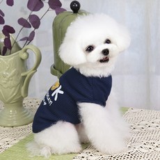 PASTEL PET 寵物小熊書無袖T恤, 1個, 海軍藍