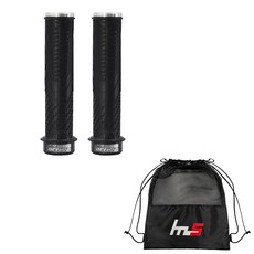 LUNJE 自行車把手 2p + 獨家袋套組 CYYP-145-1PU, 黑色（握把）, 1套