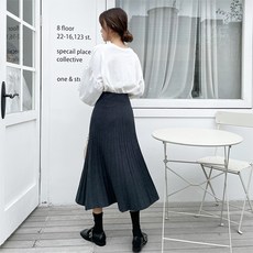 Tomatofactory 女士百褶鬆緊帶針織彈力長裙