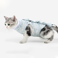 PASTEL PET 寵物花朵蝴蝶結術後服, 藍色, 1個