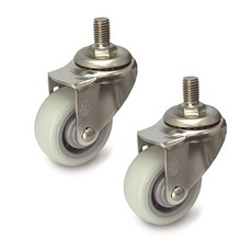 MASTER. S 不鏽鋼腳輪 輕量型 DS 22系列 DS 2230 ELP-BT 7.6公分 不鏽鋼 靜音 (白色) 螺栓-(BT), 2個