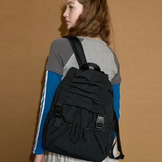 JILLSTUART 女用 Jordan 抓皺翻蓋後背包, 黑色