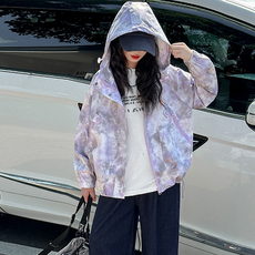 Orange Damom 女童印花按扣斜襟長版拉鍊口袋防風外套