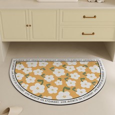 Witherhome 可愛花朵圖案半月地墊, 橘色, 1個