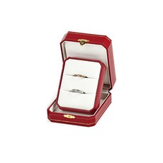 高級單色飾品禮物盒 紅色情侶戒指盒, 1個, 紅色