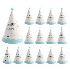 PARTYHAE 生日派對尖頂帽圖案, 混色, 15個