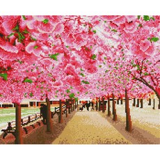 VIVACELL 畫布型寶石十字繡 DIY 套組 40 x 50 cm, 櫻花路, 1套