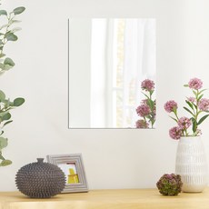 일상포인트 무타공 접착식 아크릴 거울 30x30cm, 투명