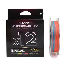 SAPA Triple Axel 12 編織線一根線釣魚線 200m, 5 種顏色