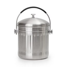 簡約風格不鏽鋼廚餘垃圾桶 3.5L, 防鏽的