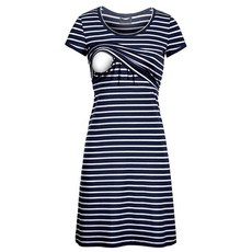 孕婦條紋短袖連身裙 2入