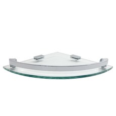 鍍鉻強化玻璃角落層架, 1個, 透明