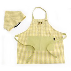 semoms 兒童小格紋圍裙 + 頭巾套組 老虎