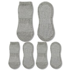 Ealiports 防滑瑜珈皮拉提斯襪 3雙組, 1套, 灰色
