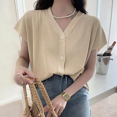 앤드스타일 여성용 셀든브이넥 루즈핏 니트 조끼 262280