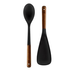 WAGENSTEIGER Flexibel 矽膠廚具2件組 黑色, 1組, 多功能湯匙+炒菜鏟