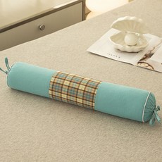 순잠 분리 세탁가능한 원통형 캔디 경추 목베개, 블루, 1개
