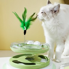 랜보어 고양이 쉐이크 트랙볼 장난감 FREE, 그린, 1개