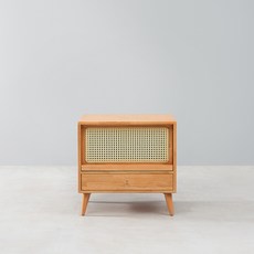 루시드퍼니처 벨라 라탄 2단 슬라이딩 협탁 방문설치, 내추럴