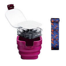 Cherish 專業美術用調色盤水桶 + 肩背帶隨機出貨組, 紅色