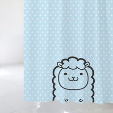 北歐風格浴簾+塑膠掛鉤 12入+窗簾桿 白色, sc580（浴簾）