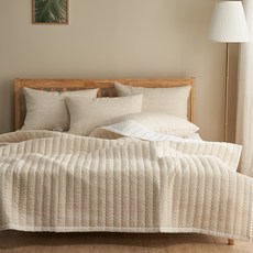 gBEDDING Meilin素色泡泡紗絎縫夏季薄被, 米色