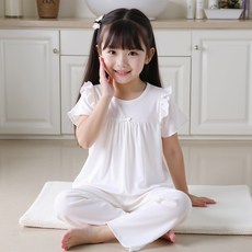 Kids Day 女童肩部荷葉邊家居服上下套裝