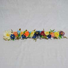 靈骨塔墓碑裝飾用單條人造花 40cm, 七彩山茶花