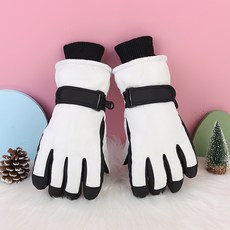 HARAROI 兒童卡通撞色亮彩滑雪鋪棉手套