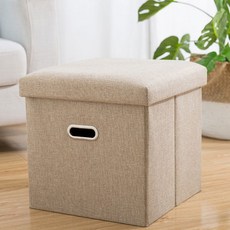 Minugangberry 多功能儲物凳 38 x 38 x 38cm, 米色(38*38*38cm)