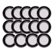 Tewon 注塑金屬寶石鈕扣 21mm, 白鎳, 14個