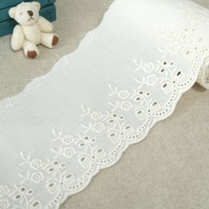 슈슈룸 면레이스 장미리본 1260cm, 아이보리, 1개