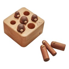 Soopsori 鼴鼠家族形狀配對木製玩具, 1組, 混色