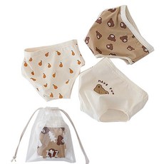 ZYZ 男童小熊三角內褲3件組 + 收納袋組合