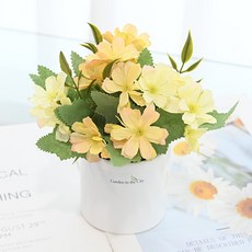도시정원 조화 체리 데이지 소품, 옐로우, 1개