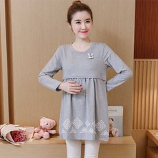 孕婦兔子徽章長袖上衣