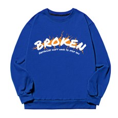 언탭트 남성용 빅사이즈 BROKEN 맨투맨 티셔츠